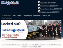 Tablet Screenshot of mrlocksmitheastvancouver.com